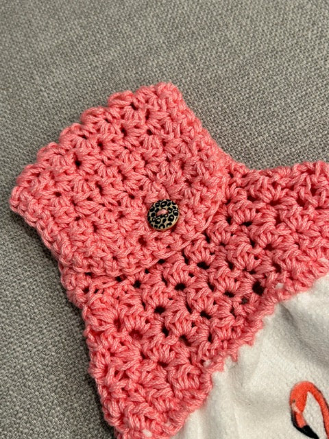 Crochet top | kitchen | bar towel  |FLAMINGOS party of 3