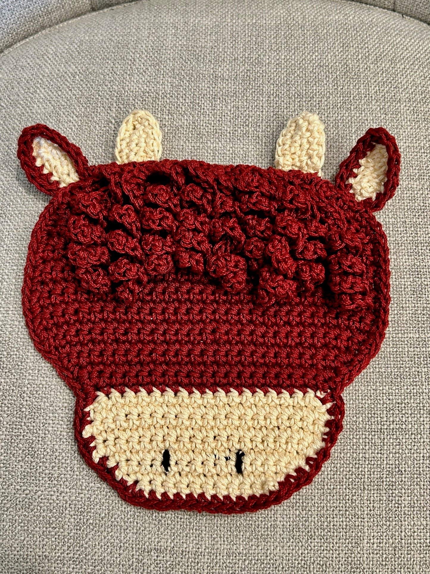 Crochet Pot Holders | Hot Pads | Cows | Farm Decor | Countertop | gift | Highland Cow | Unique