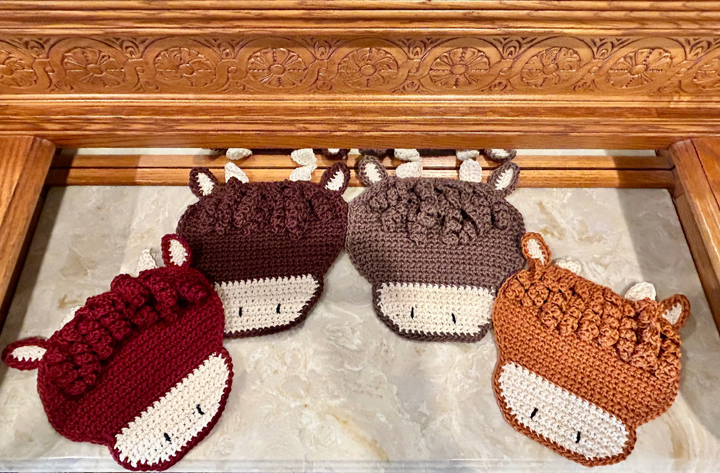 Crochet Pot Holders | Hot Pads | Cows | Farm Decor | Countertop | gift | Highland Cow | Unique