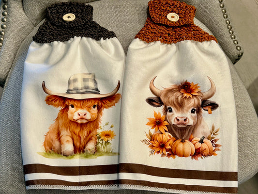 Crochet top | Kitchen towel | Cow collection | Baby Highland