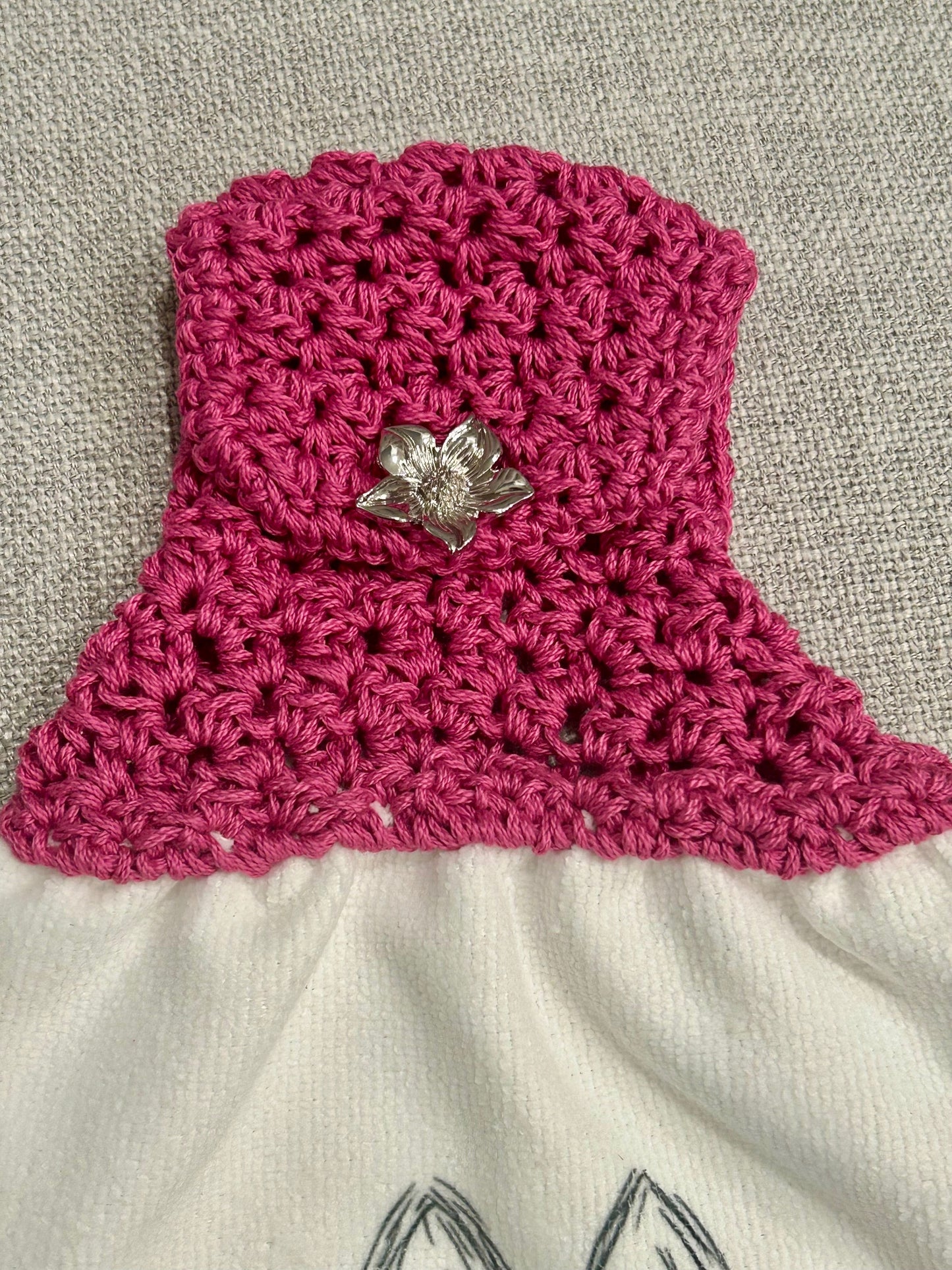 Crochet towel topper kitchen | EASTER | SPRING | Bunny Outline multiple colors