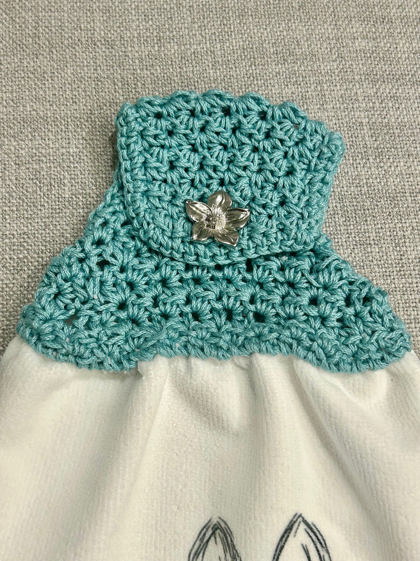 Crochet towel topper kitchen | EASTER | SPRING | Bunny Outline multiple colors