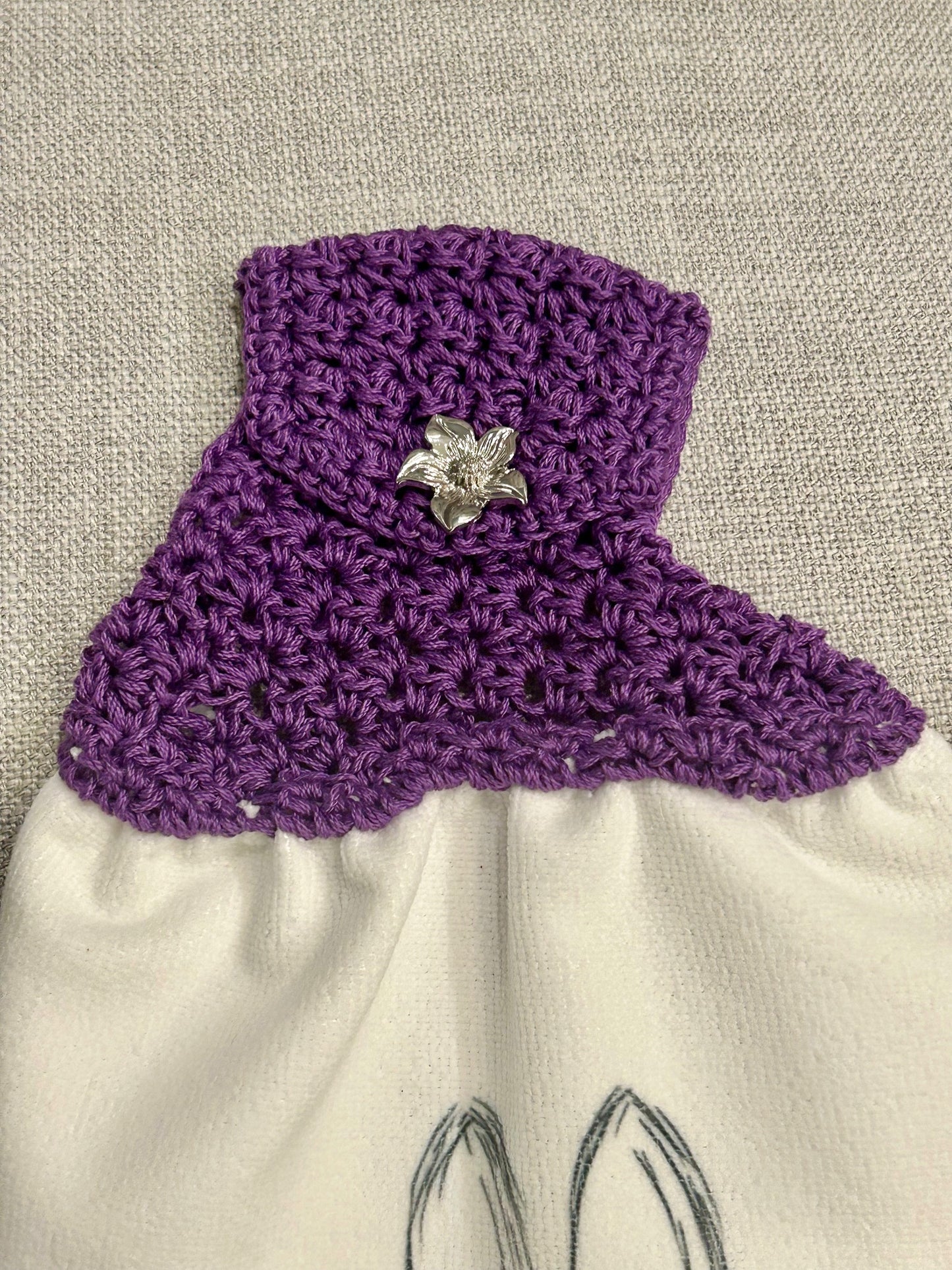 Crochet towel topper kitchen | EASTER | SPRING | Bunny Outline multiple colors