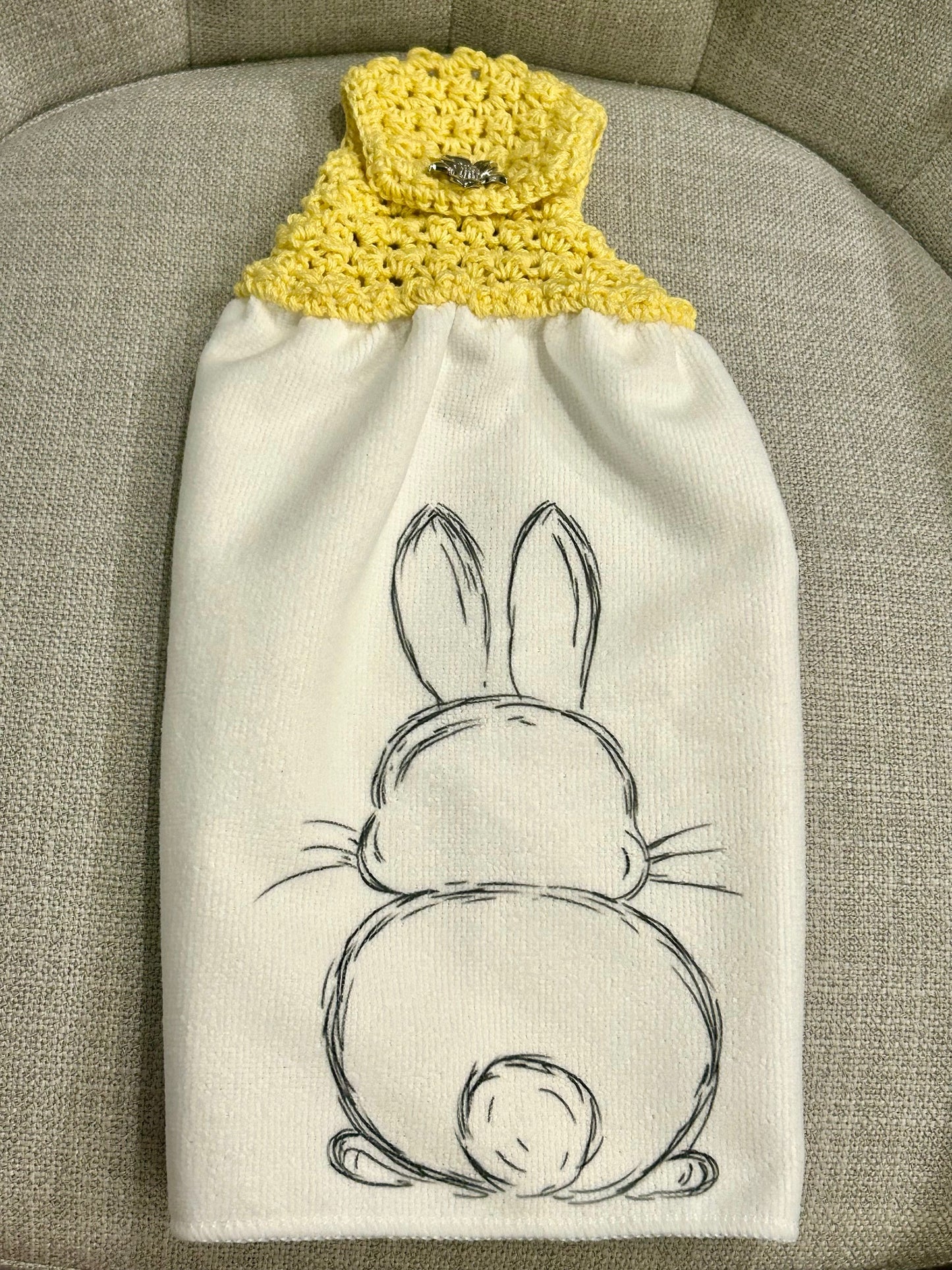 Crochet towel topper kitchen | EASTER | SPRING | Bunny Outline multiple colors