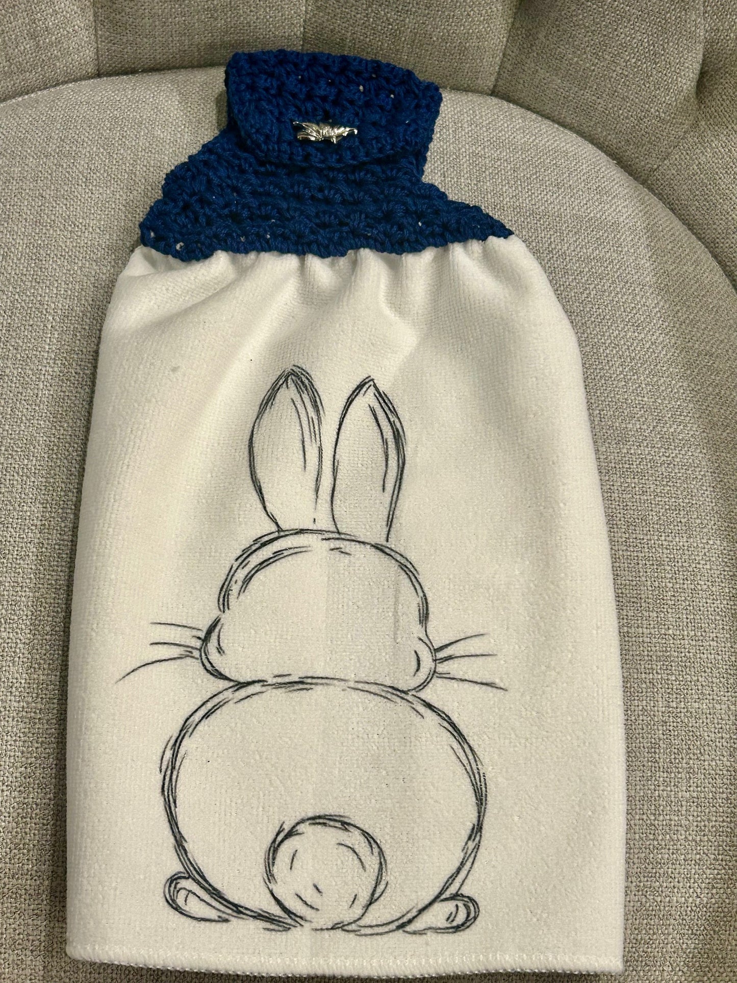Crochet towel topper kitchen | EASTER | SPRING | Bunny Outline multiple colors