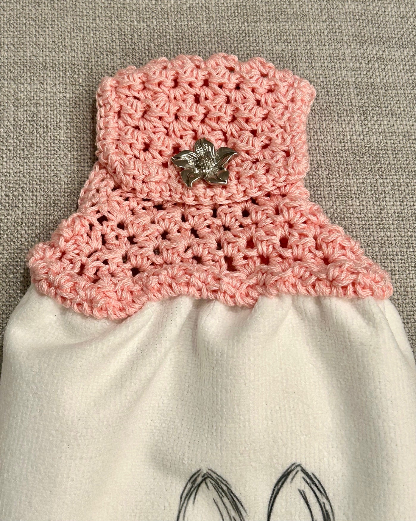 Crochet towel topper kitchen | EASTER | SPRING | Bunny Outline multiple colors