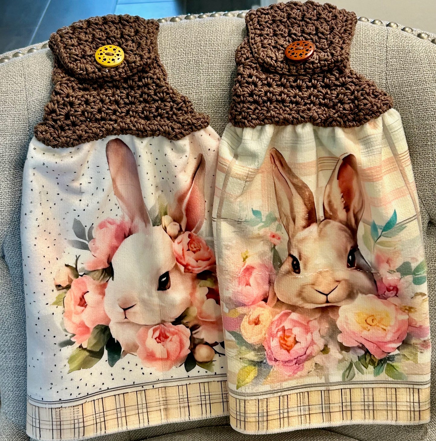 Crochet towel topper kitchen | EASTER BUNNY SPRING