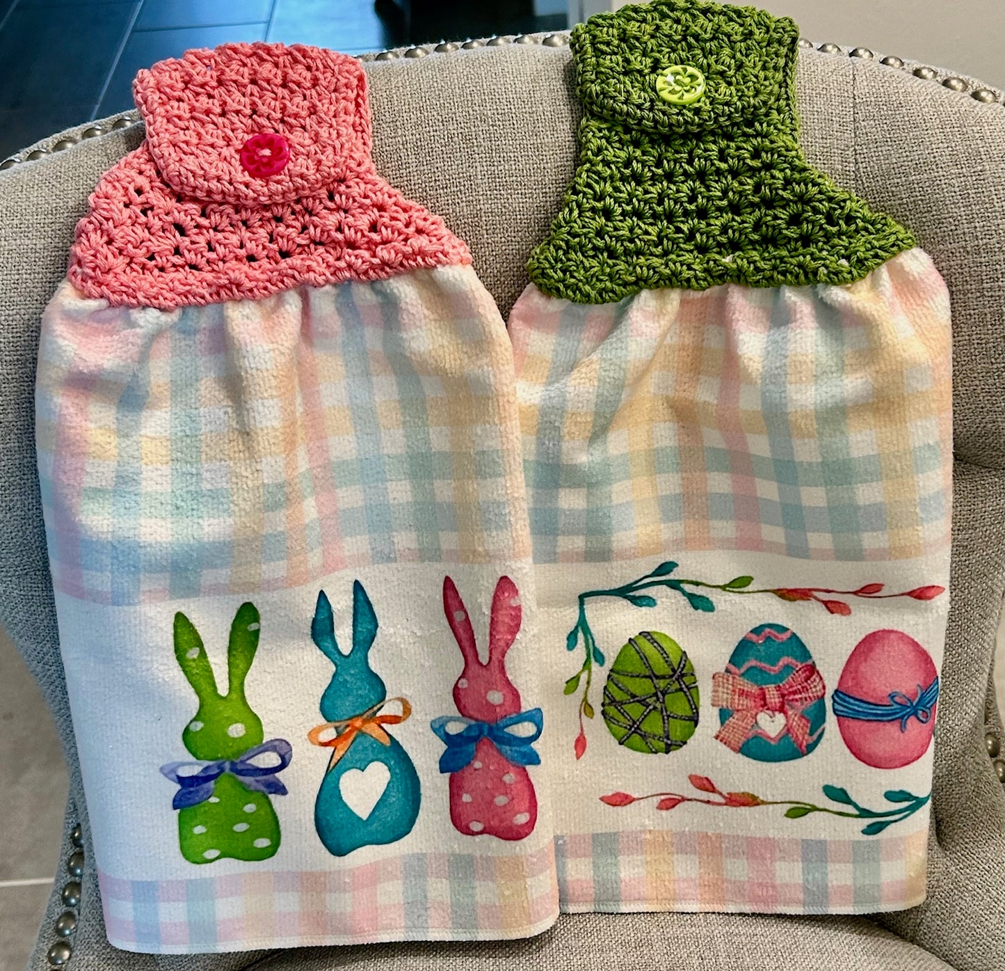 Crochet towel topper kitchen | EASTER BUNNY SPRING