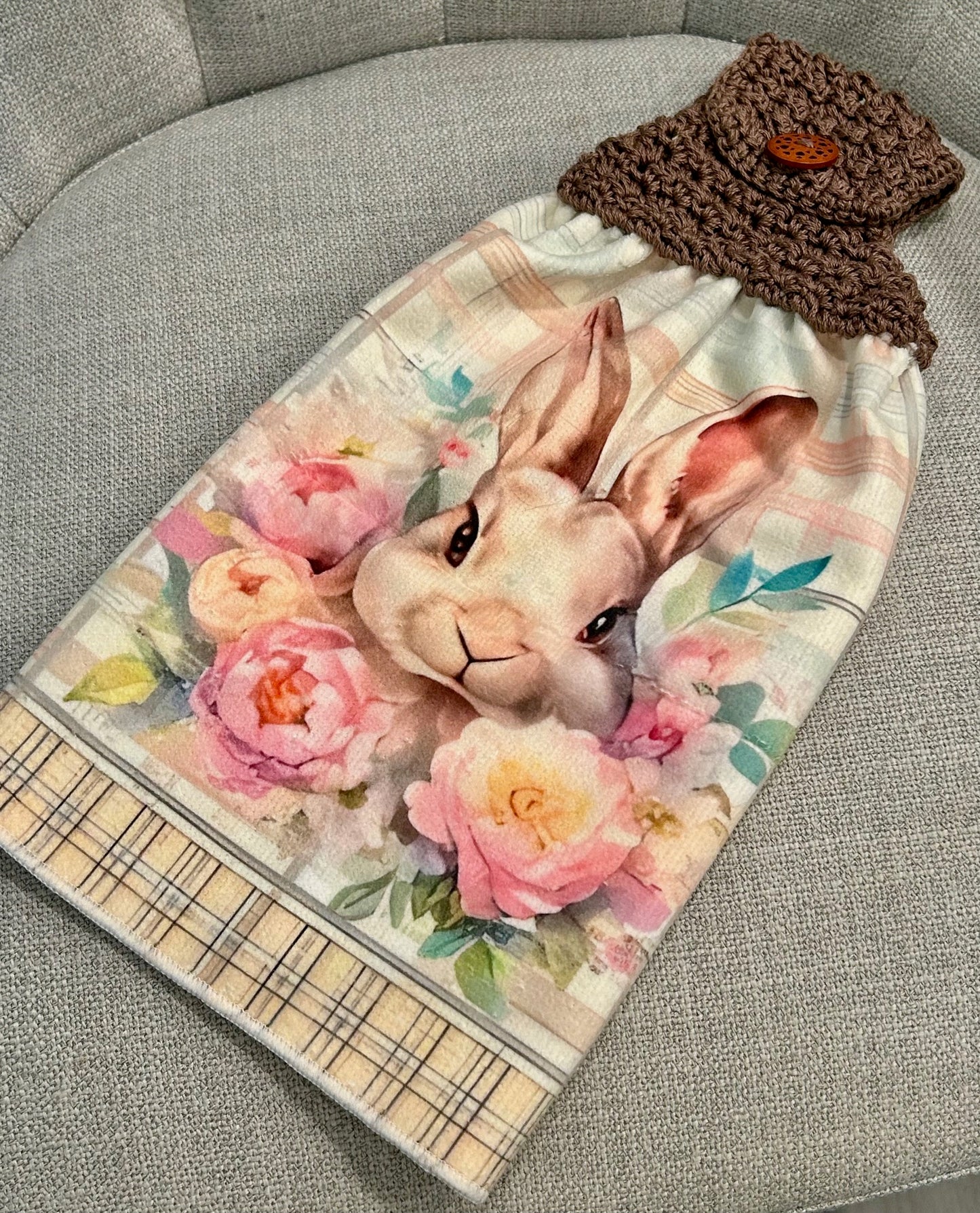 Crochet towel topper kitchen | EASTER BUNNY SPRING