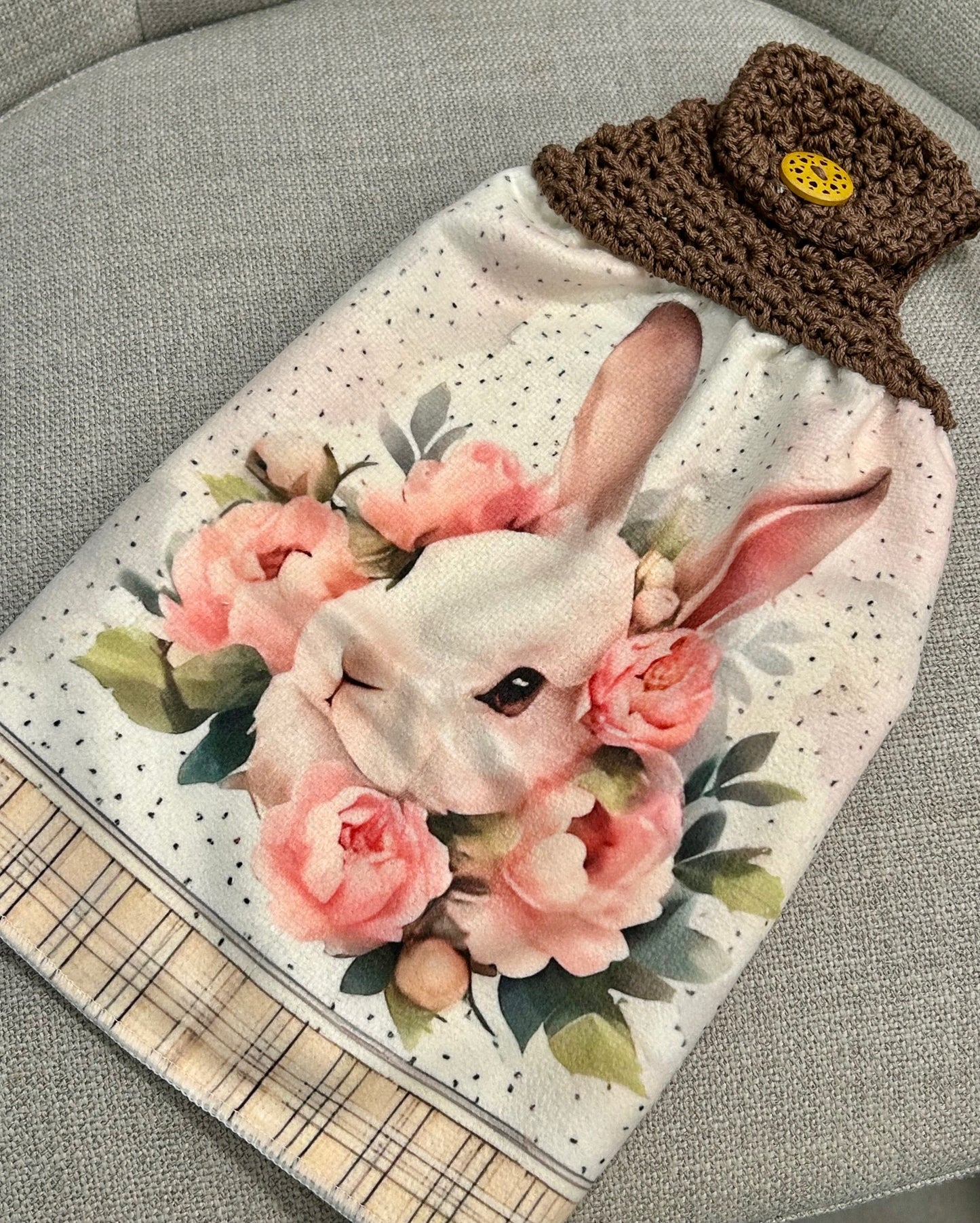 Crochet towel topper kitchen | EASTER BUNNY SPRING