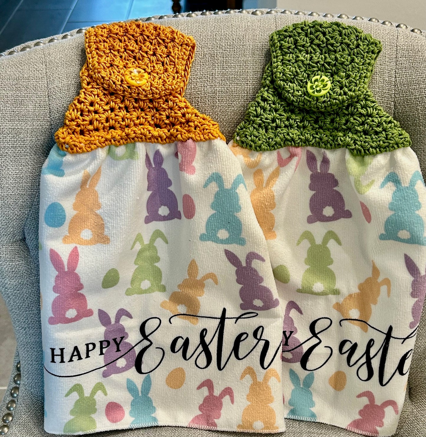 Crochet towel topper kitchen | EASTER BUNNY SPRING