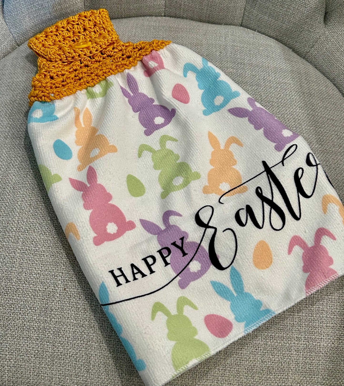 Crochet towel topper kitchen | EASTER BUNNY SPRING