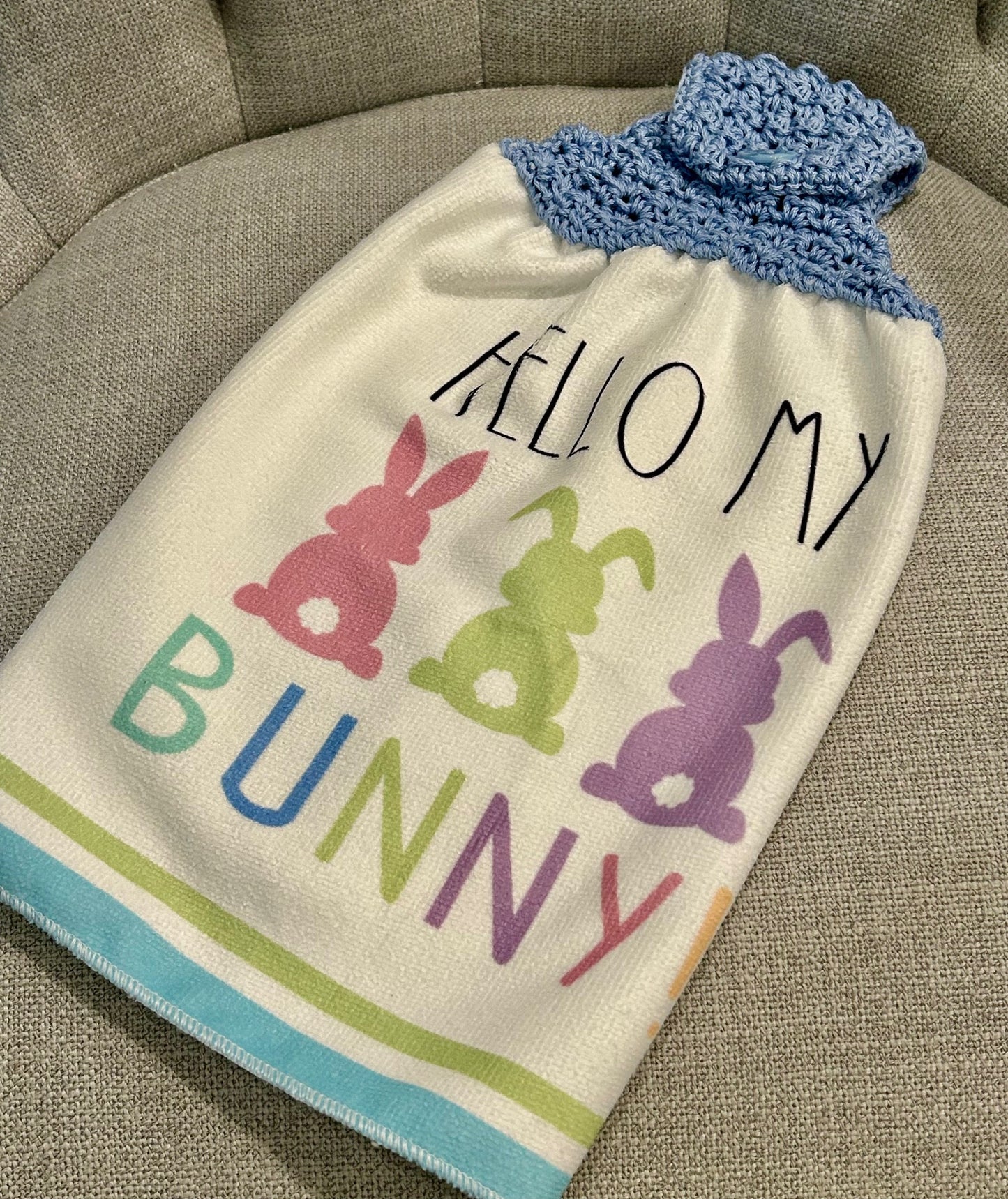 Crochet towel topper kitchen | EASTER BUNNY SPRING