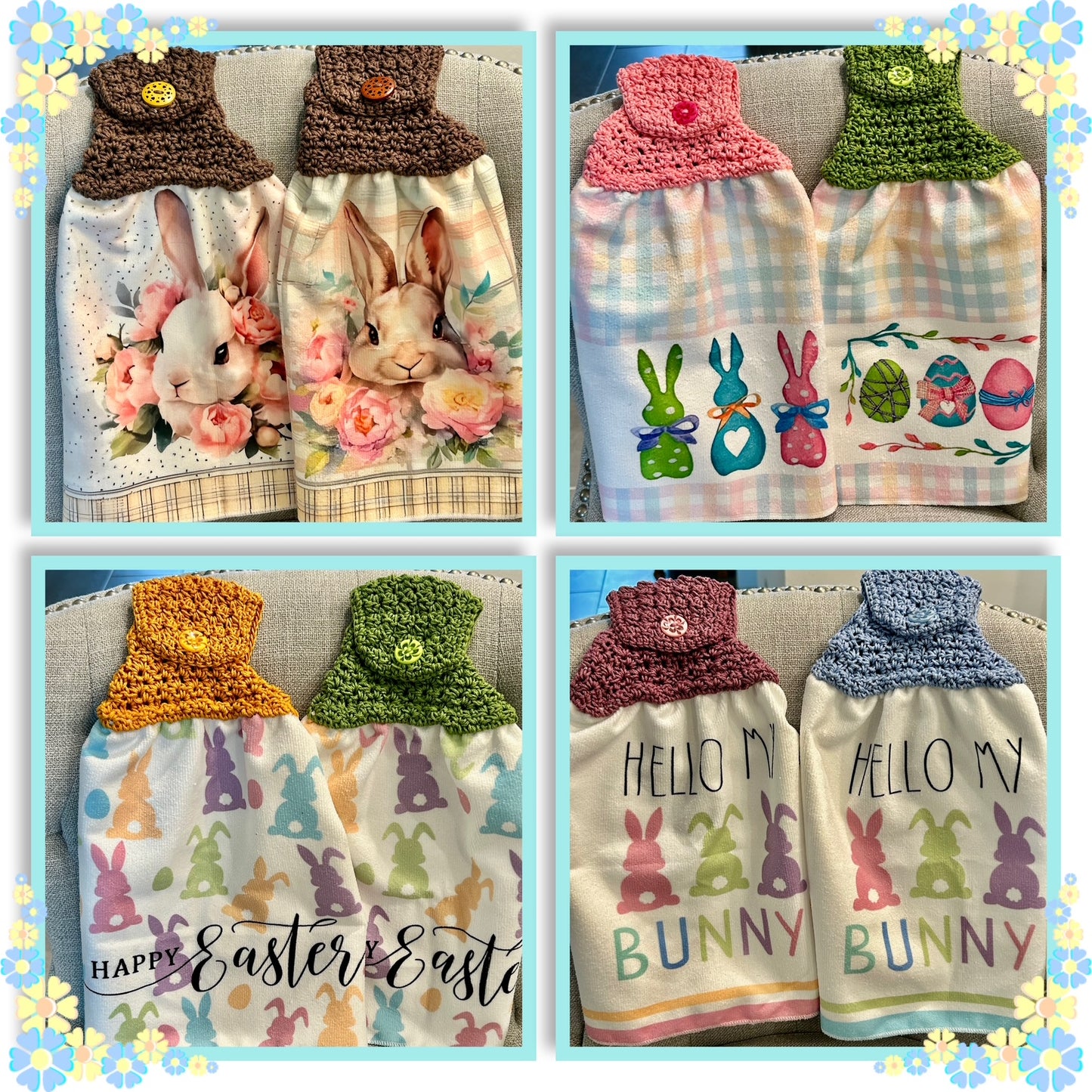 Crochet towel topper kitchen | EASTER BUNNY SPRING