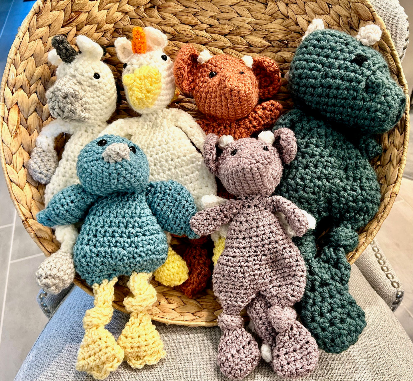 Crochet Animal Lovey| Snuggler| Handmade Amigurumi