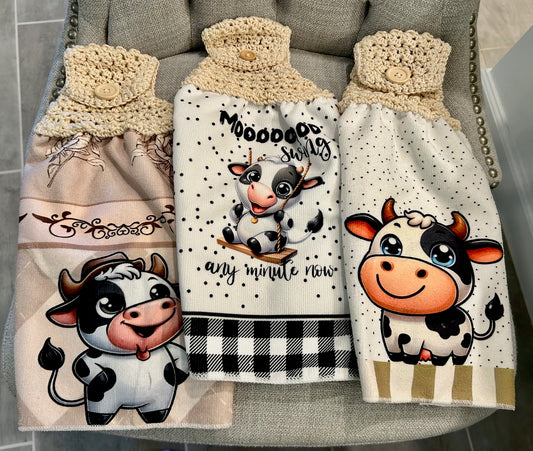 Crochet top | Kitchen towel | Cow collection | FUNNY Cows Bulls