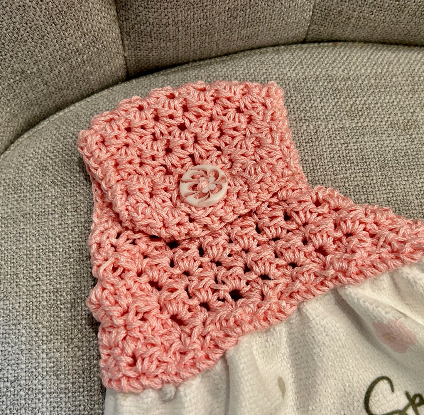 Crochet top | Kitchen towel | SPRING BUNNY | Pink Gift Home Decor