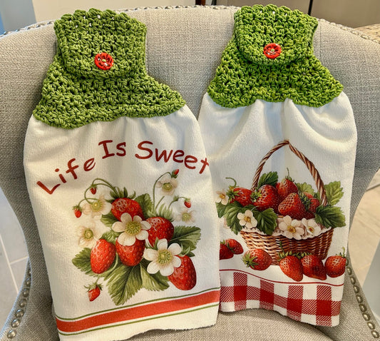 Crochet top | Kitchen towel | STRAWBERRY BASKET | Spring Summer Gift Home Decor