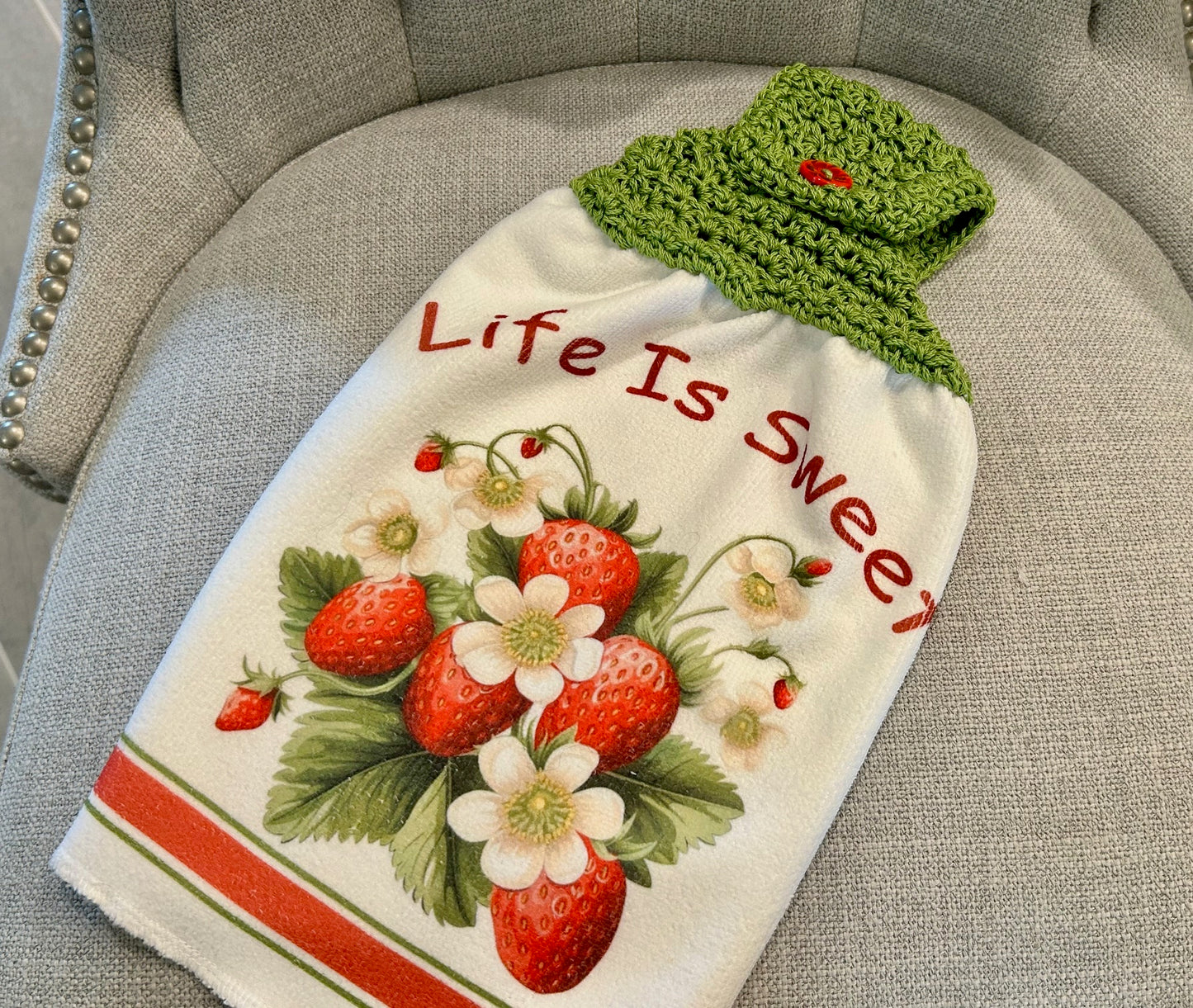Crochet top | Kitchen towel | STRAWBERRY BASKET | Spring Summer Gift Home Decor