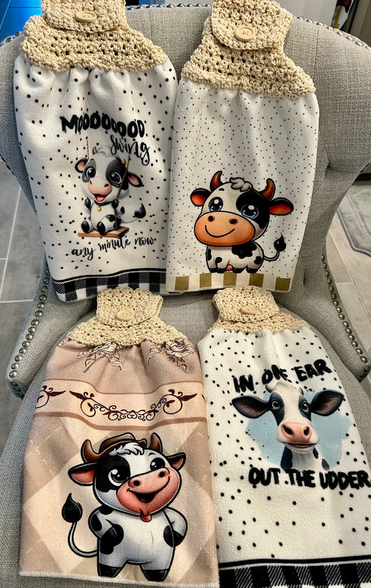 Crochet top | Kitchen towel | Cow collection | FUNNY Cows Bulls