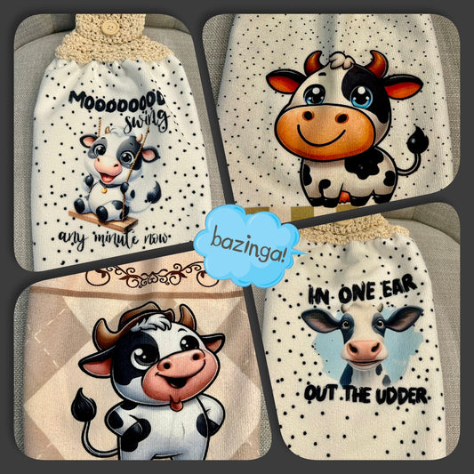 Crochet top | Kitchen towel | Cow collection | FUNNY Cows Bulls