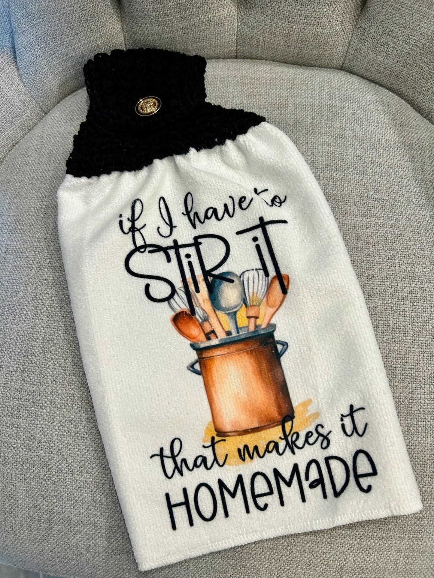 FUNNY COOKING TOWELS | Crocheted top kitchen towels Home Decor Favorites Gifts