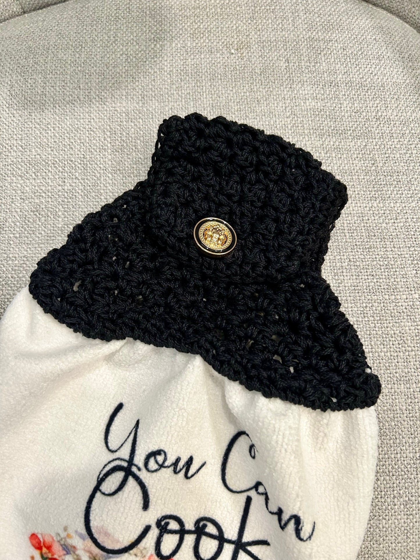 FUNNY COOKING TOWELS | Crocheted top kitchen towels Home Decor Favorites Gifts