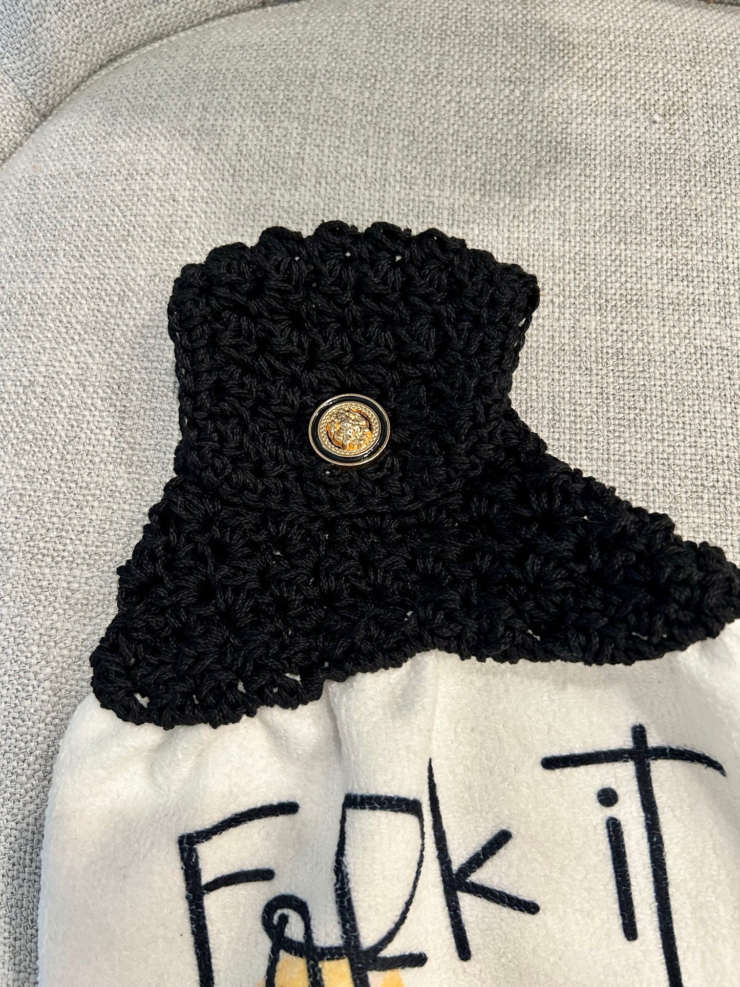 FUNNY COOKING TOWELS | Crocheted top kitchen towels Home Decor Favorites Gifts