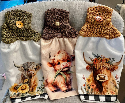 Cow Collection | Kitchen towel | Highland cow & Floral collection