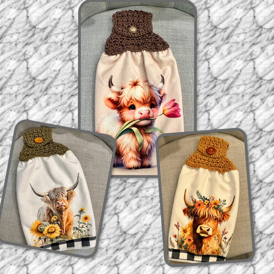 Cow Collection | Kitchen towel | Highland cow & Floral collection