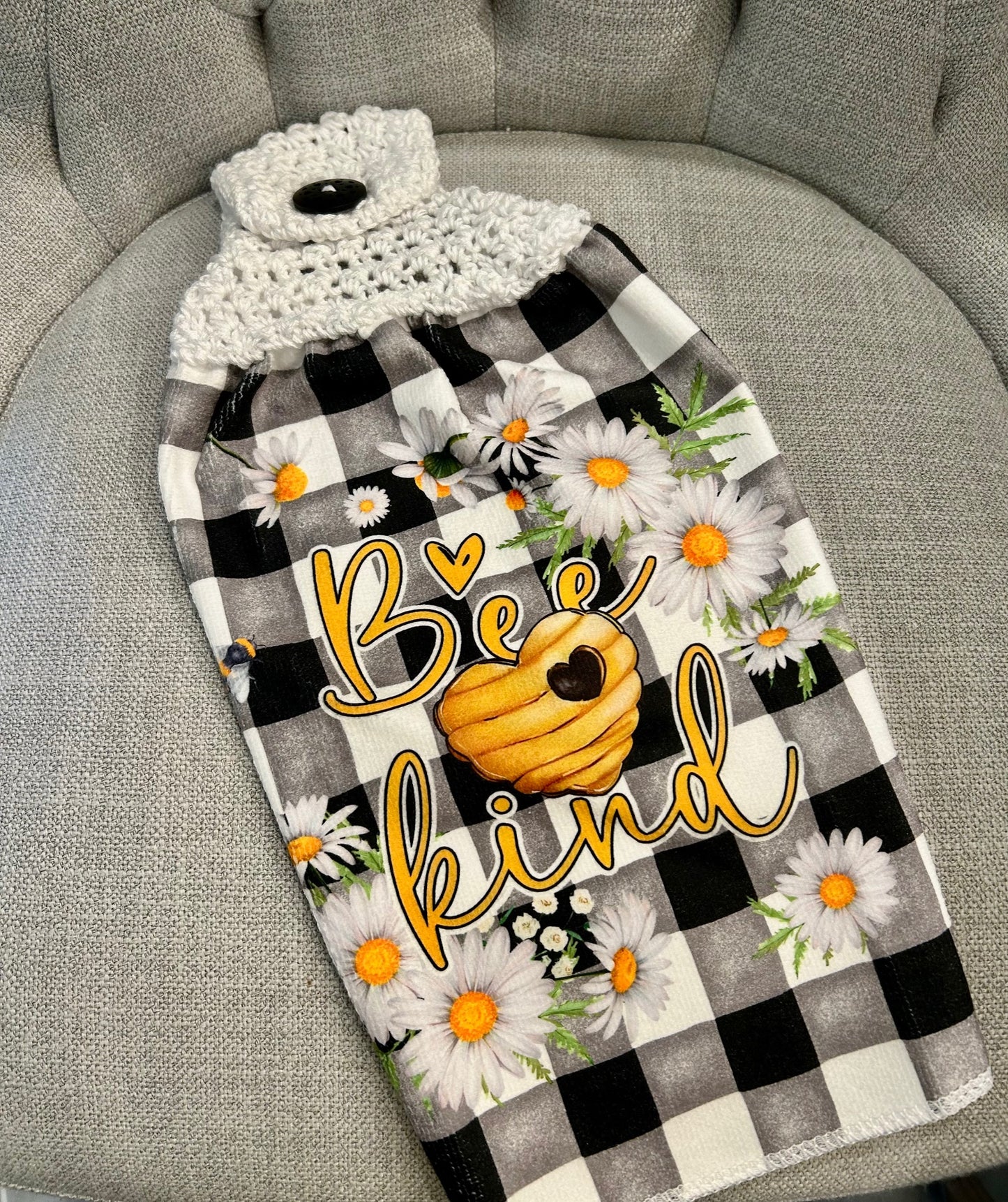 Crochet top | Kitchen towel | BEES GNOME HONEY | Spring Summer Gift Home Decor