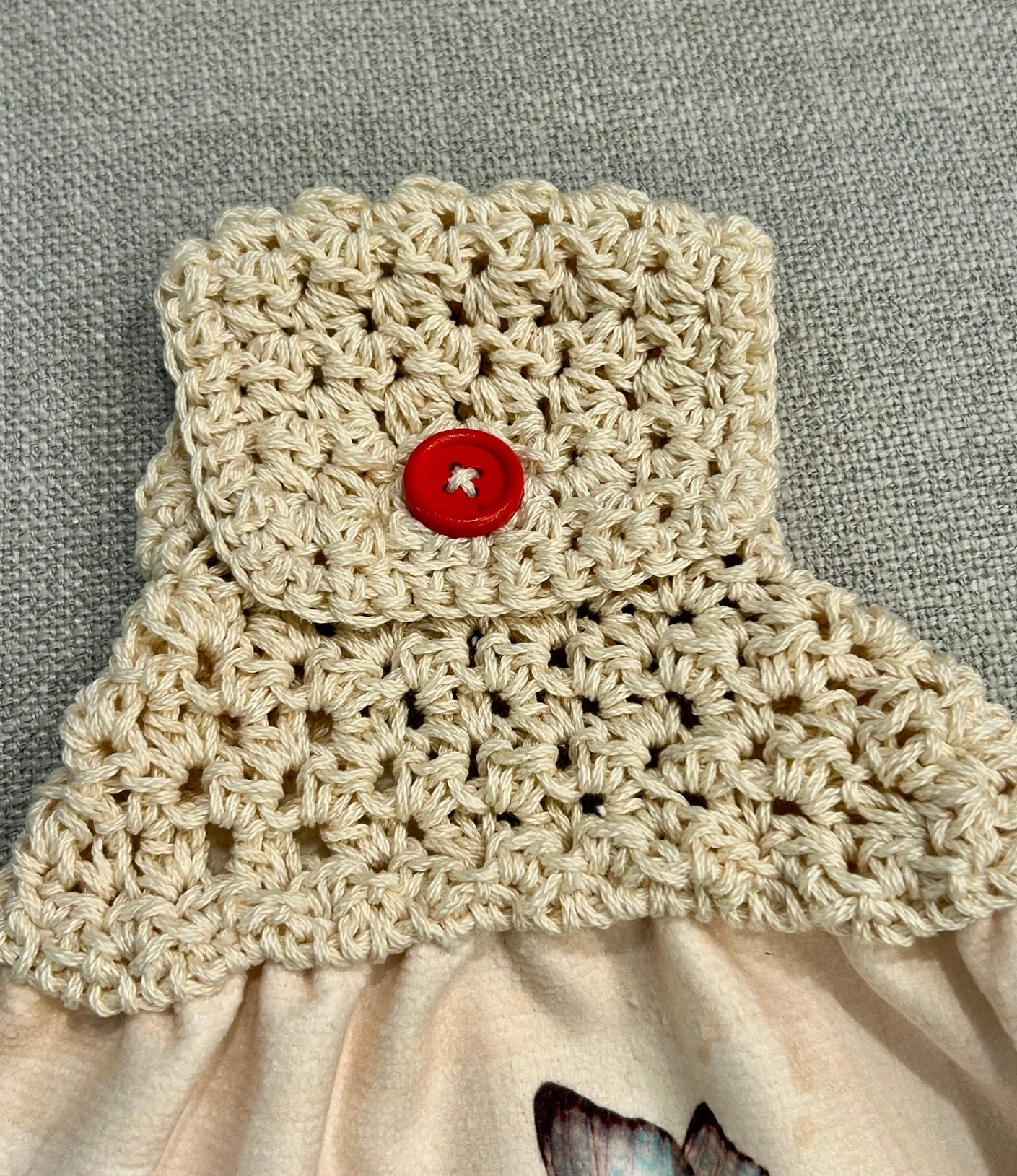 Crochet top | Kitchen towel | APPLES BASKET CIDER Butterfly | Spring Summer Gift Home Decor