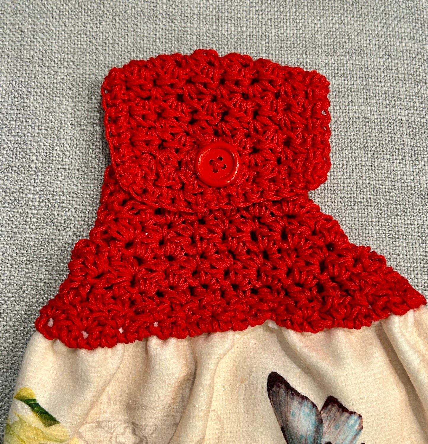 Crochet top | Kitchen towel | APPLES BASKET CIDER Butterfly | Spring Summer Gift Home Decor