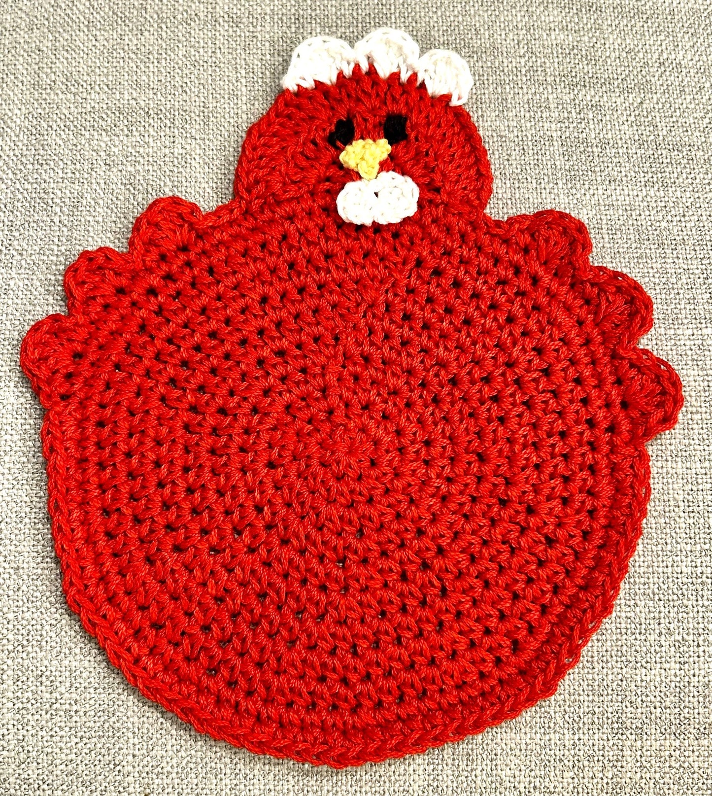 Crochet Potholder Hot Pads | HEN CHICKEN | Farm Decor | countertop | gift | Unique