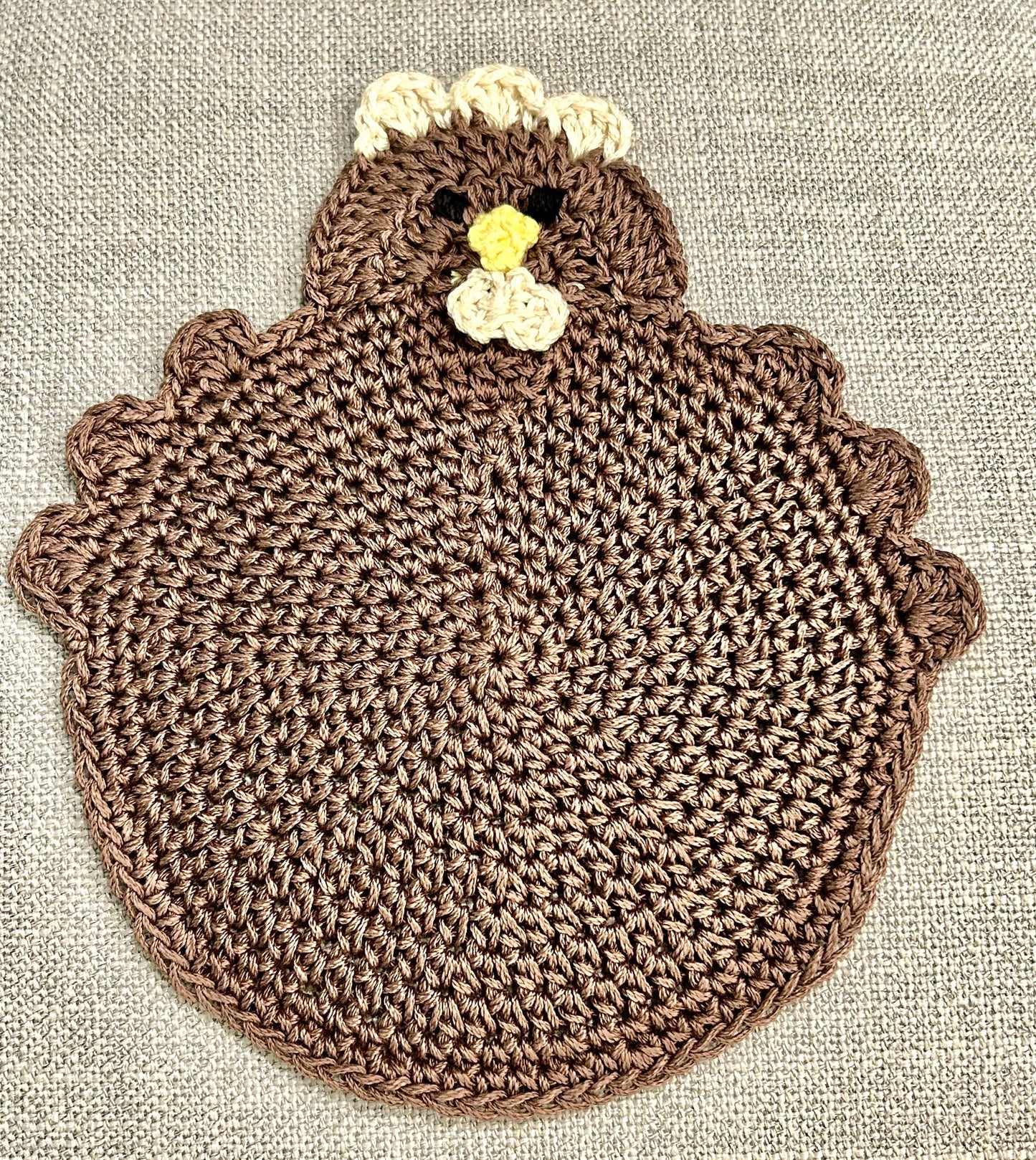 Crochet Potholder Hot Pads | HEN CHICKEN | Farm Decor | countertop | gift | Unique