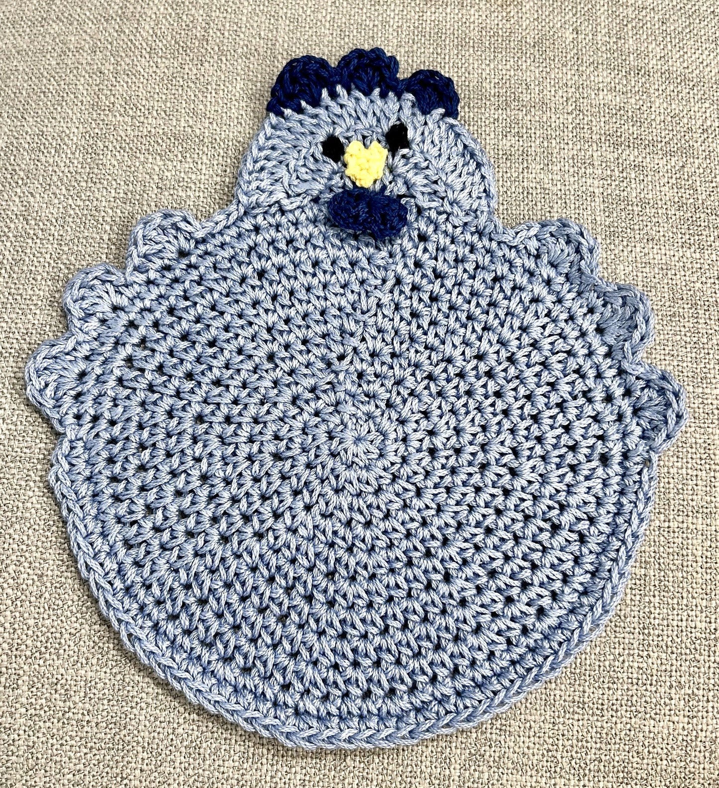 Crochet Potholder Hot Pads | HEN CHICKEN | Farm Decor | countertop | gift | Unique