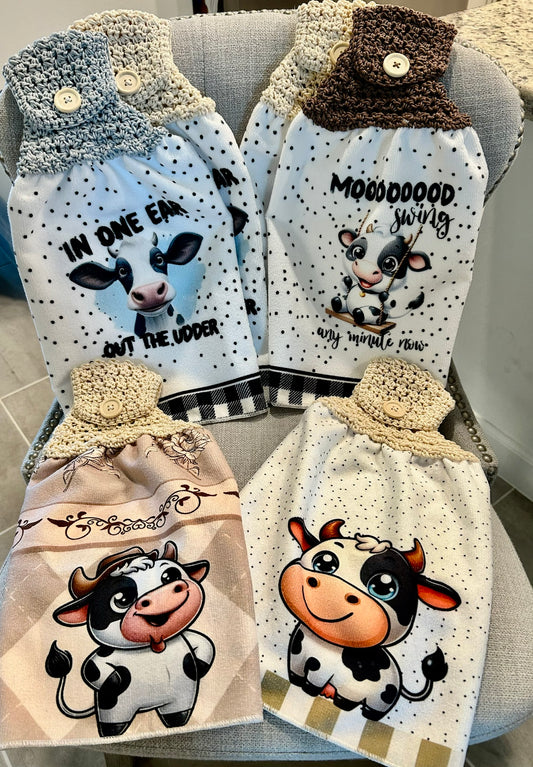 Crochet top | Kitchen towel | Cow collection | FUNNY Cows Bulls
