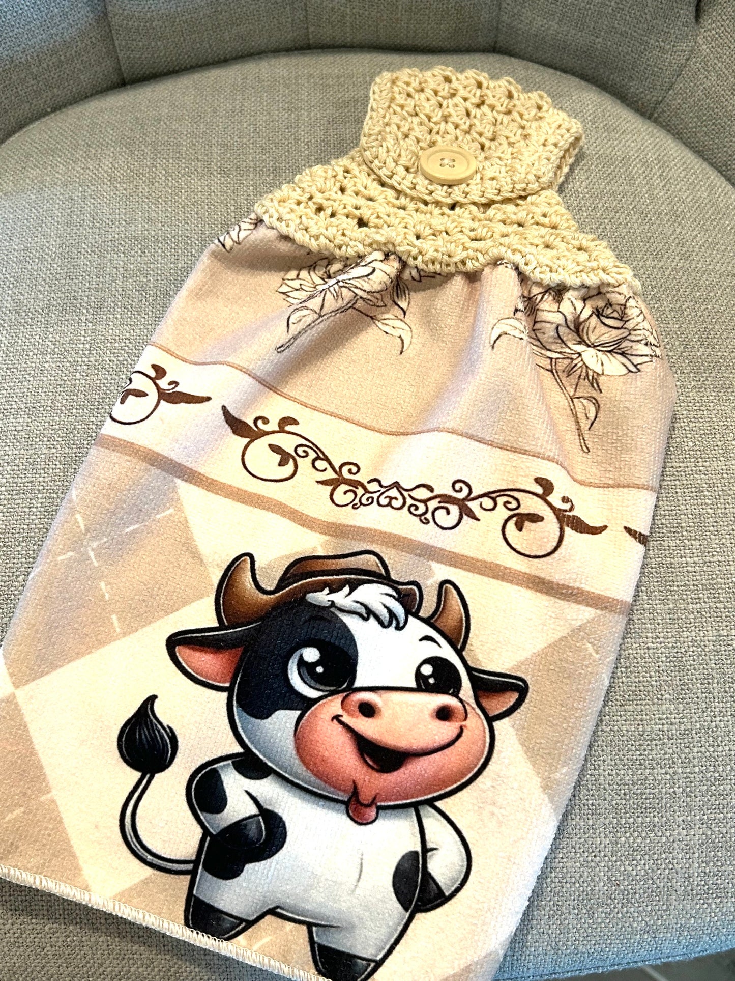 Crochet top | Kitchen towel | Cow collection | FUNNY Cows Bulls