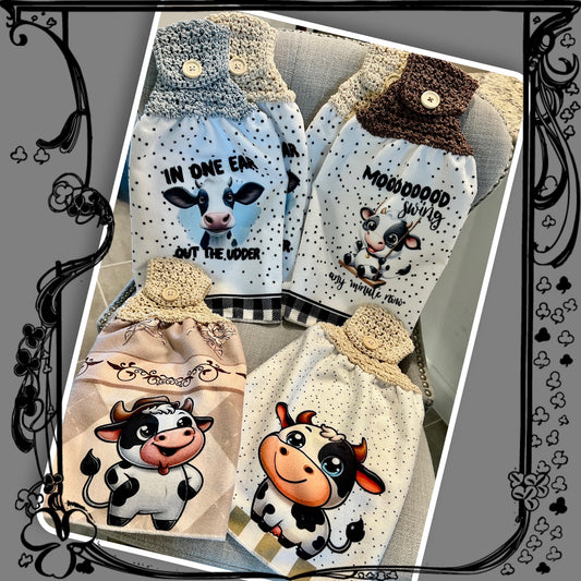 Crochet top | Kitchen towel | Cow collection | FUNNY Cows Bulls