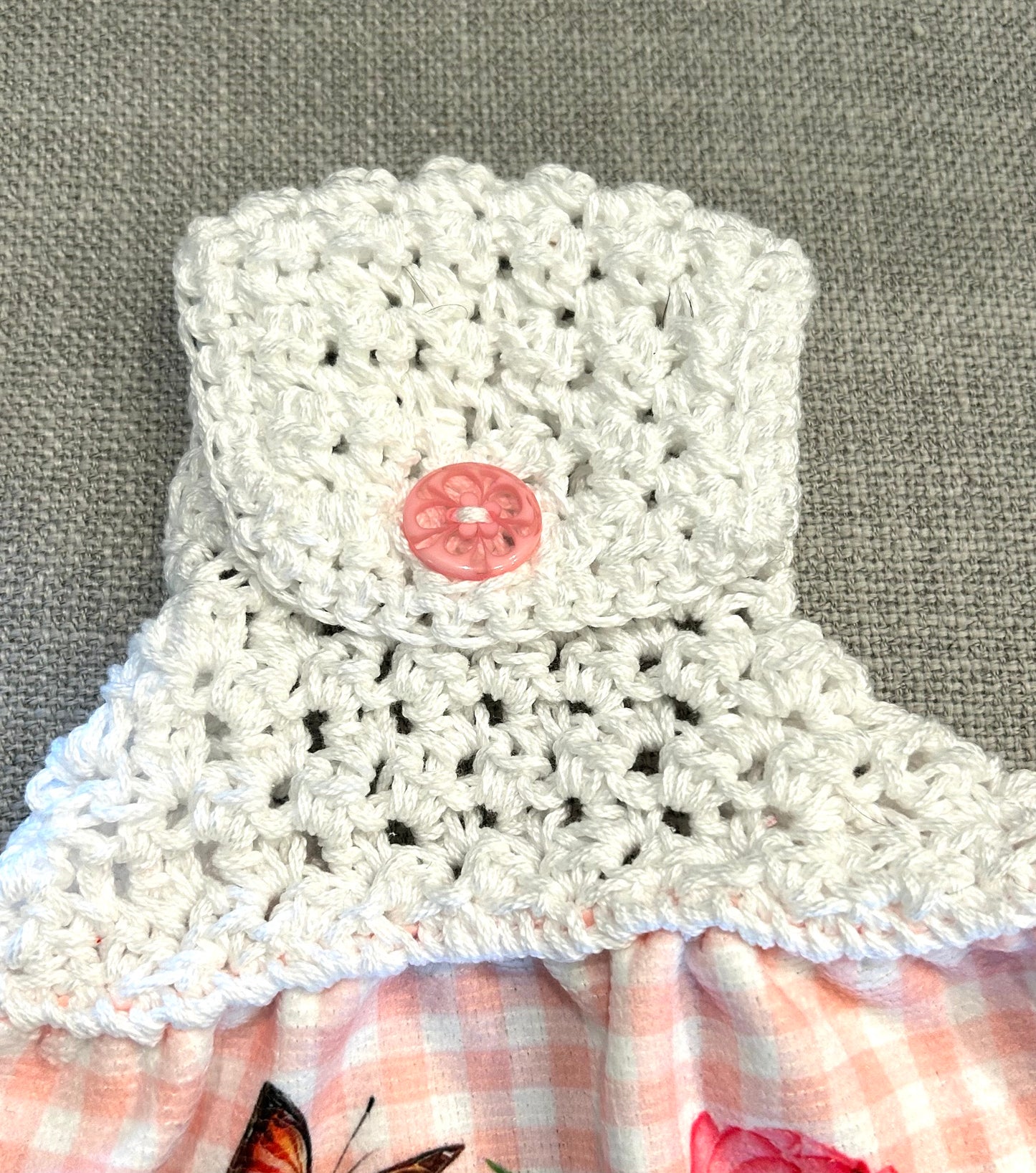 Crochet top | Kitchen towel | TULIPS FLOWERS Butterfly | Spring Summer Gift Home Decor