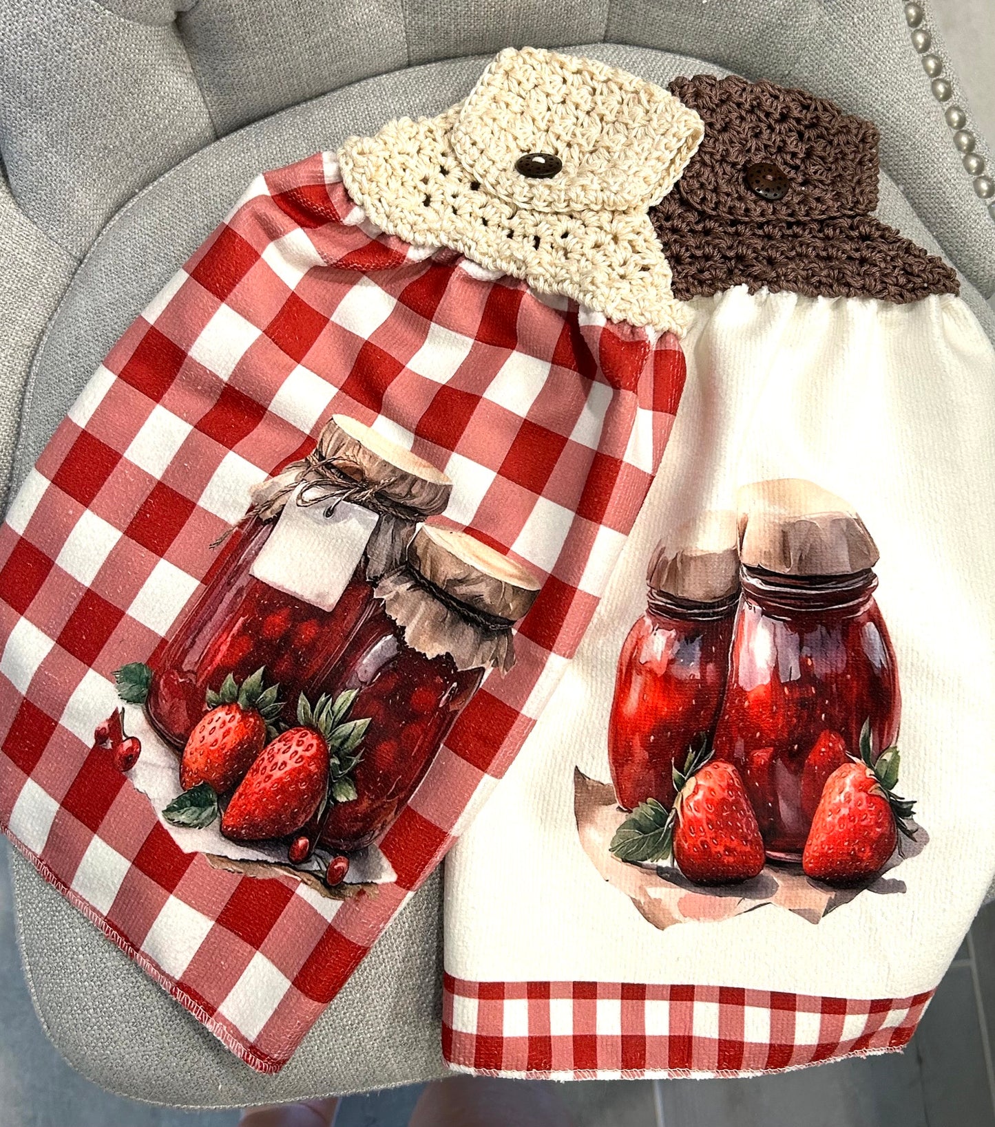 Crochet top | Kitchen towel | STRAWBERRY JAM | Spring Summer Gift Home Decor