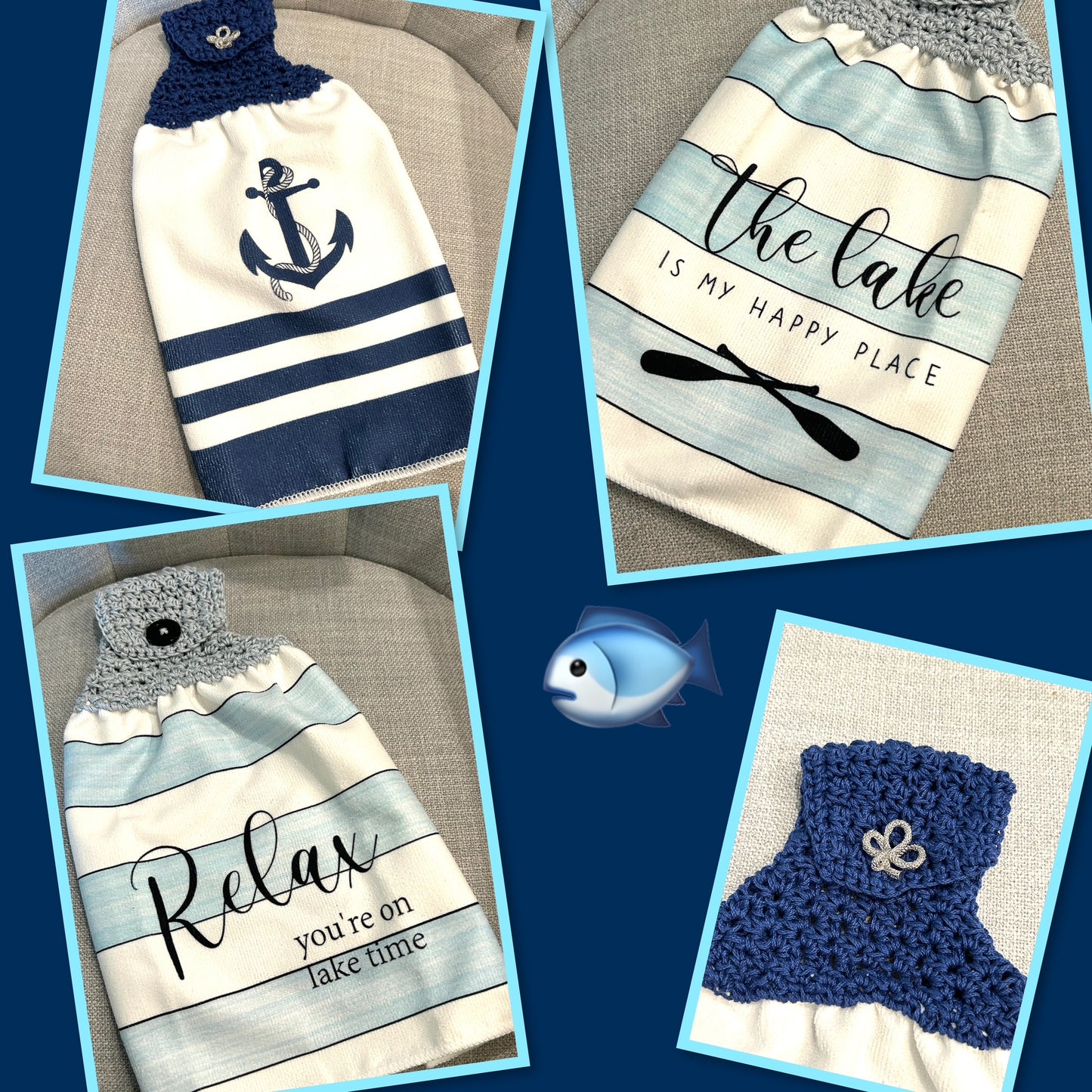 Crochet top | Kitchen towel | SUMMER BOATING | LAKE TIME | Gift Home Decor