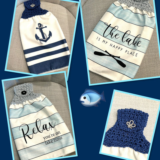 Crochet top | Kitchen towel | SUMMER BOATING | LAKE TIME | Gift Home Decor