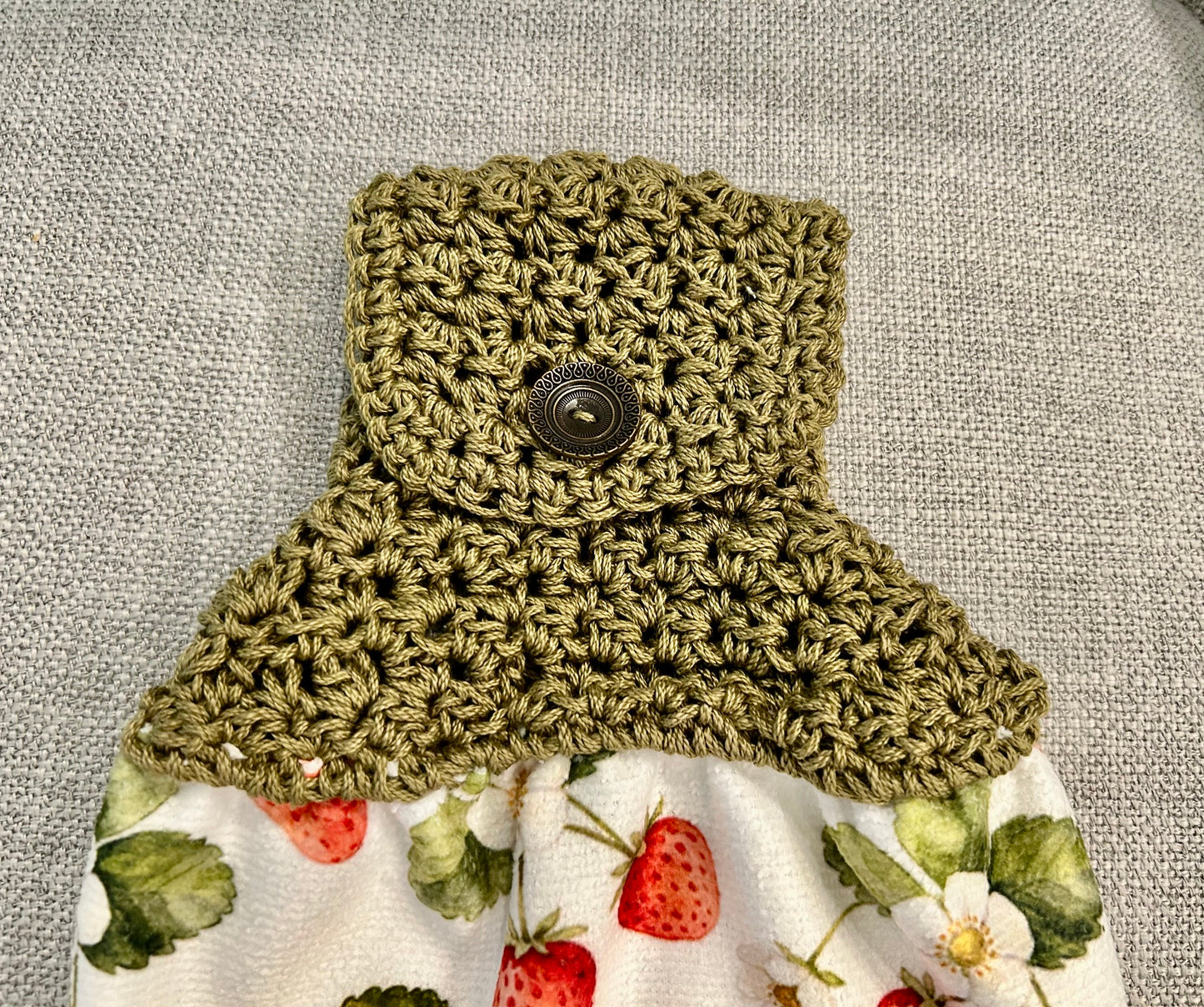 Crochet top | Kitchen towel | STRAWBERRY Garden and Basket | Spring Summer Gift Home Decor