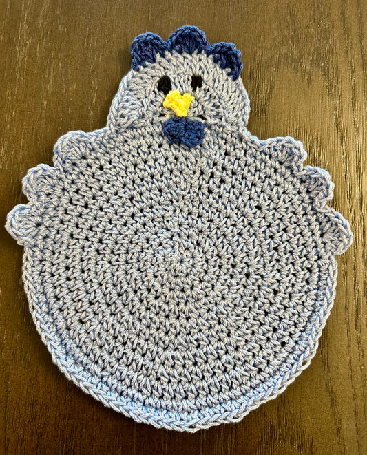 Crochet Potholder Hot Pads | HEN CHICKEN | Farm Decor | countertop | gift | Unique