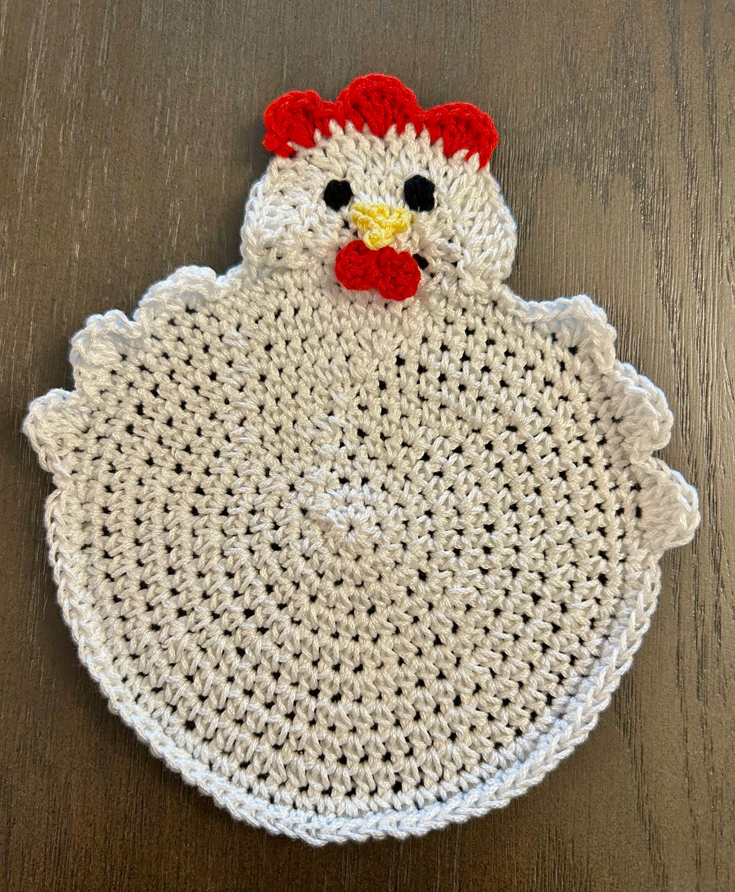 Crochet Potholder Hot Pads | HEN CHICKEN | Farm Decor | countertop | gift | Unique