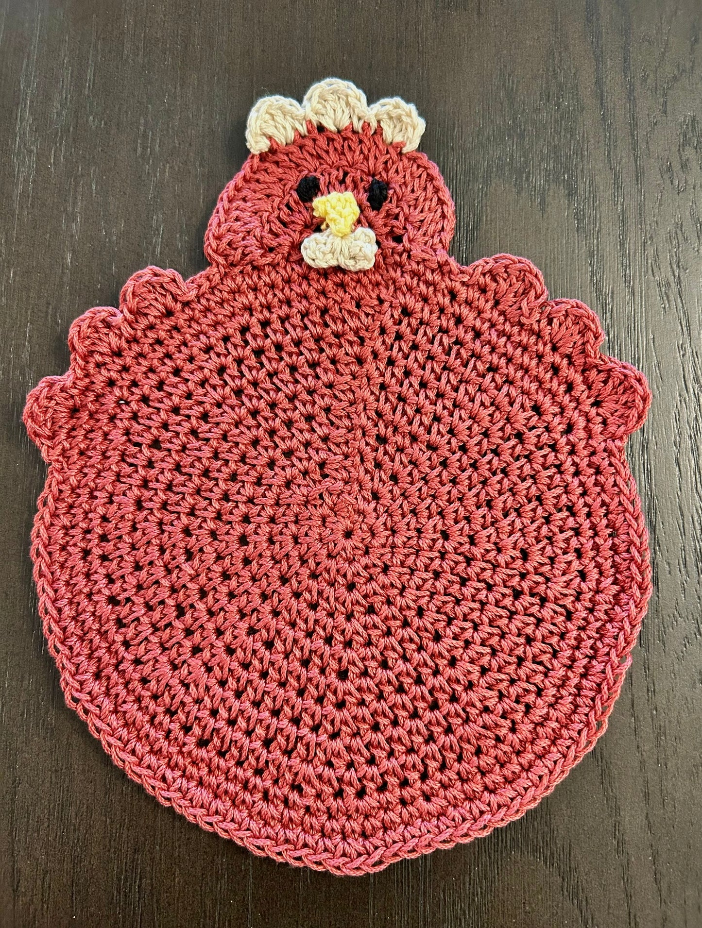 Crochet Potholder Hot Pads | HEN CHICKEN | Farm Decor | countertop | gift | Unique