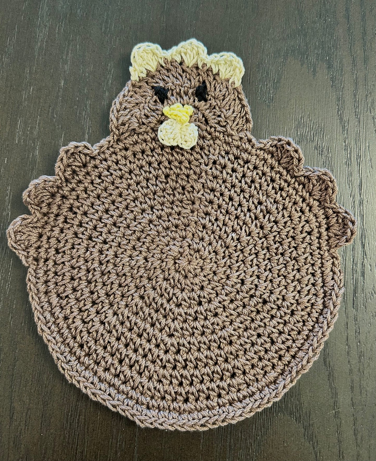 Crochet Potholder Hot Pads | HEN CHICKEN | Farm Decor | countertop | gift | Unique