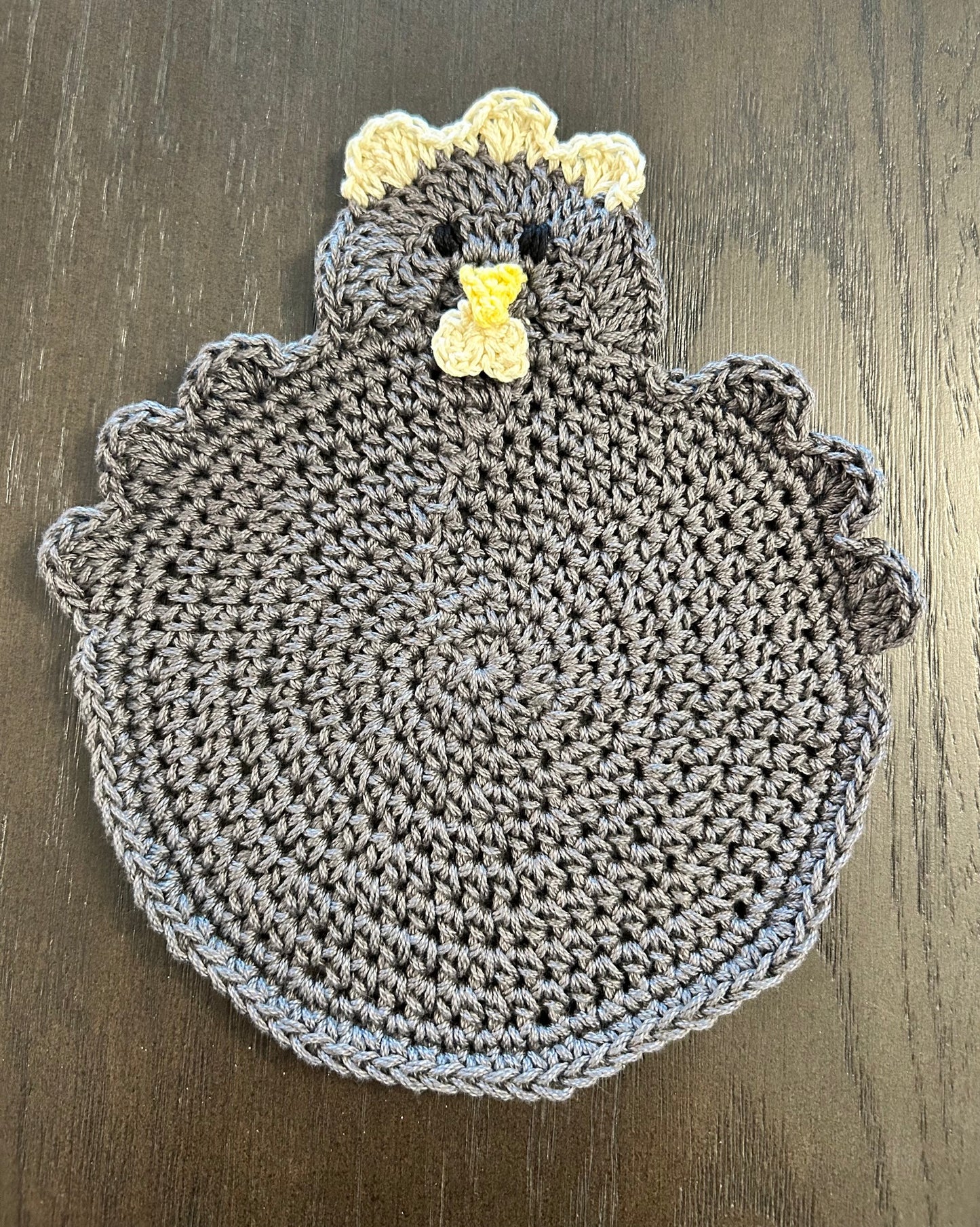 Crochet Potholder Hot Pads | HEN CHICKEN | Farm Decor | countertop | gift | Unique