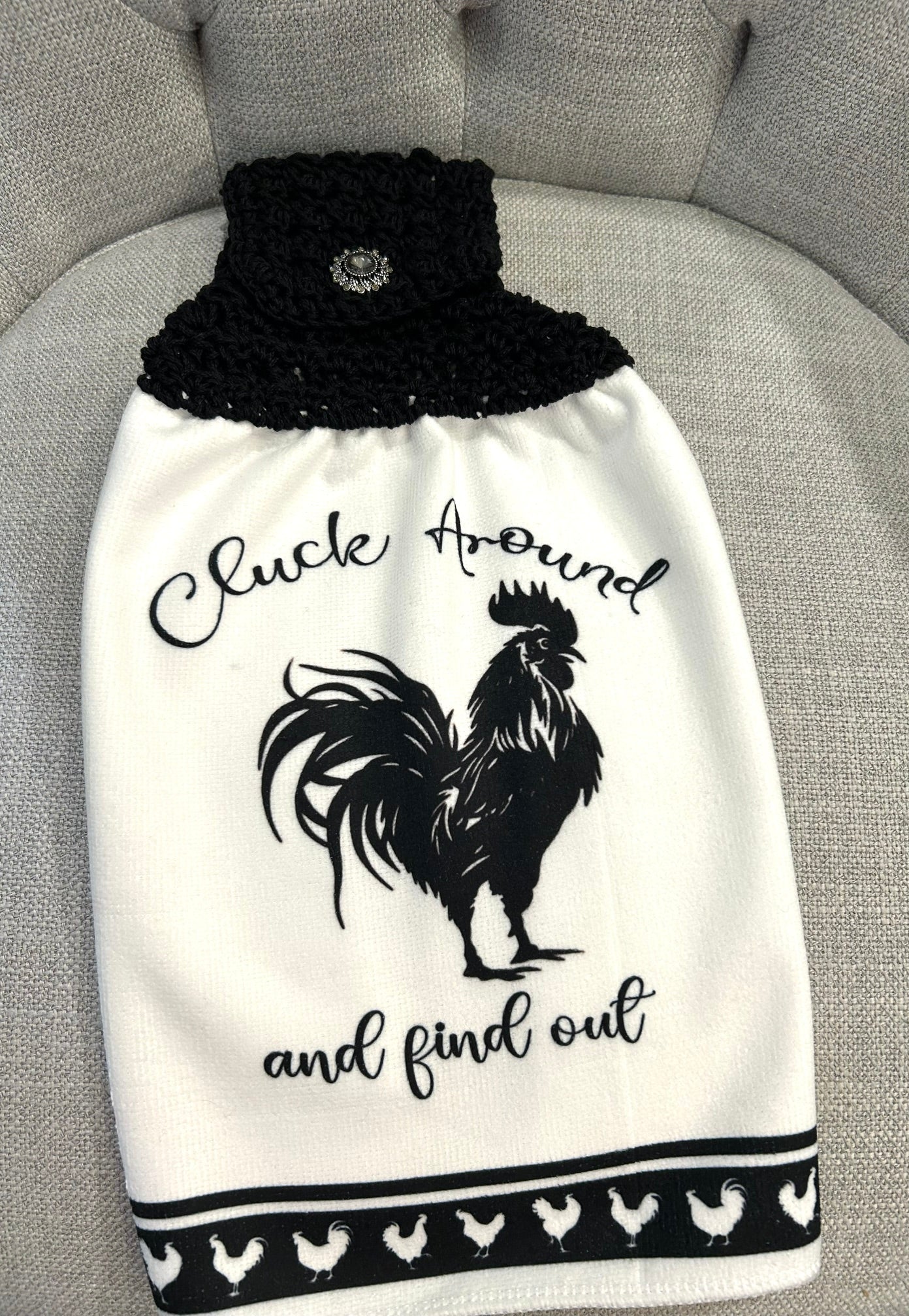 Chicken Hen Rooster collection| Crochet top kitchen towel | Fun Sassy Farm Life | Home Decor Gift